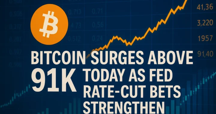 Bitcoin Surges Above $91K Today as Fed Rate-Cut Bets Strengthen